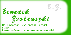 benedek zvolenszki business card